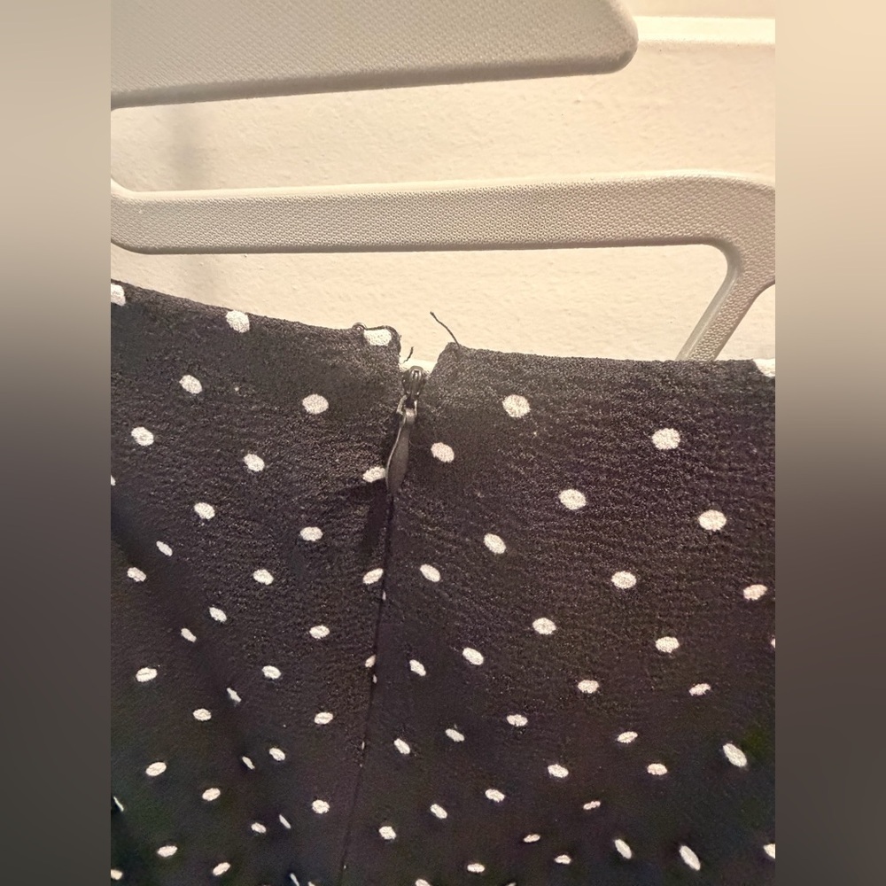 ELLE Black Polka Dot Sleeveless Fit & Flare Dress Size S Classic Retro Lined - Picture 5 of 10